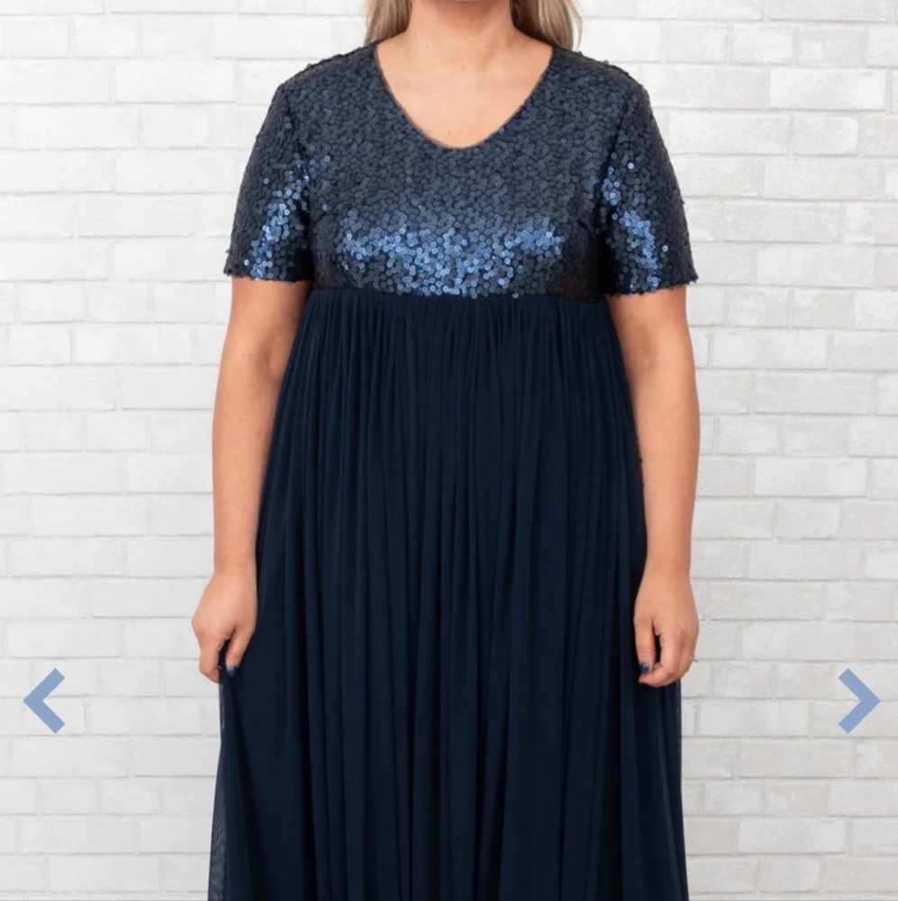 Navy Sequins Dress Chic Soul 1X New